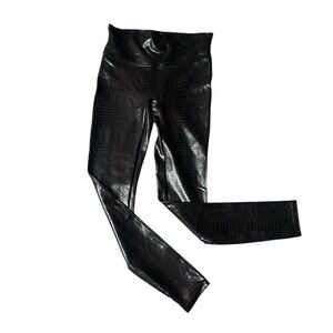 Brown Spanx faux snakeskin leggings